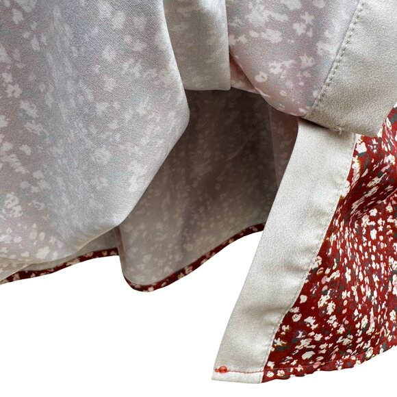 Vintage-Inspired Womens Floral Patchwork Tiered Layered Tunic Top Lace Trim Boho - Picture 9 of 13